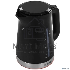 Электрочайник Bosch TWK4M223 черный, 1.7 л, 2400 Вт, скрытый нагревательный элемент