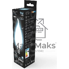 Лампа cветодиодная Filament Свеча на ветру 9W 610lm 4100К Е14 milky LED
