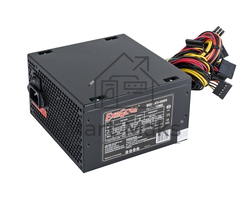 Блок питания ExeGate 450NPX (EX224733RUS-PC), 450Вт, 120мм, черный