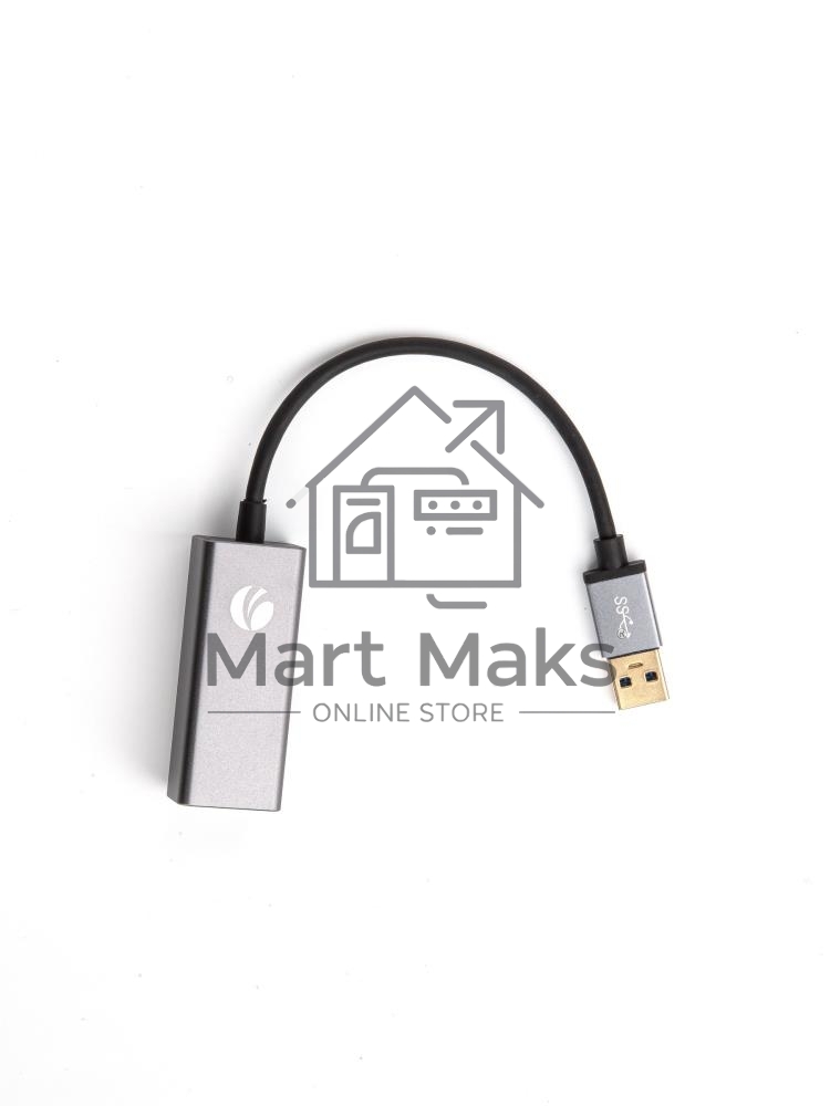 Кабель-переходник USB 3.0 (Am) --> LAN RJ-45 Ethernet 1000 Mbps, Aluminum Shell, VCOM <DU312M>