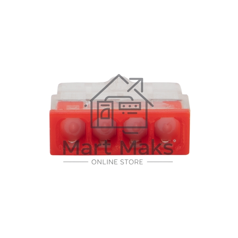 Экспресс-клемма с пастой Rexant СМК 2273-244, 4-проводная 0.5-2.5 мм², прозрачная, блистер (20 шт./уп.)