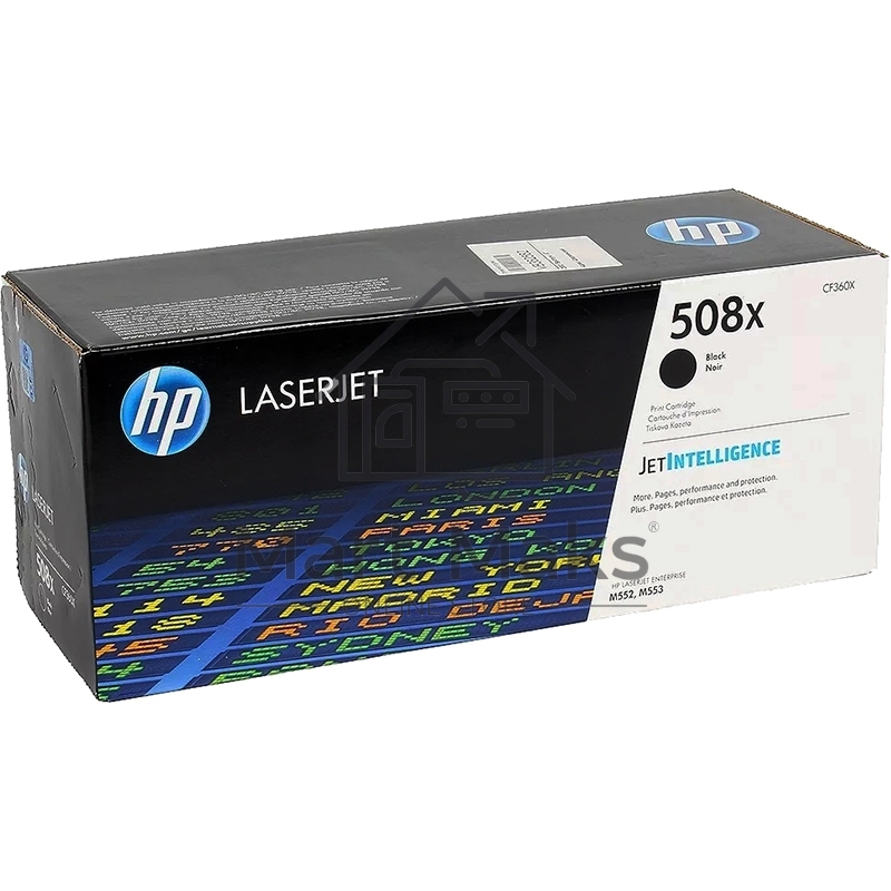 Тонер Картридж HP 508X CF360X черный для HP CLJ M552/M553 (12500стр.)