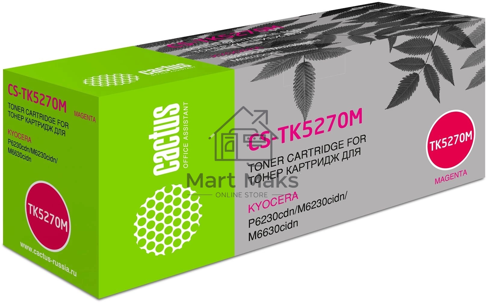 Картридж лазерный Cactus CS-TK5270M пурпурный (6000 стр.) для Kyocera ECOSYS P6230cdn, M6230cidn, M6630cidn