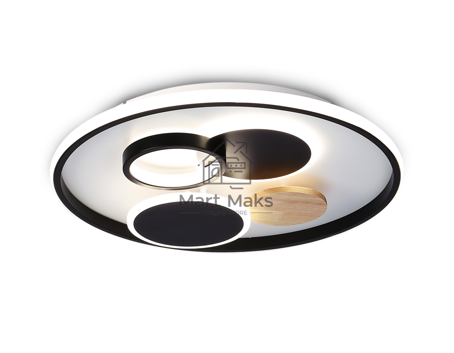 Светильник Ambrella light FL4802 WH/BK белый/черный 3000K-6400K 70W D500*95 (ПДУ ИК)