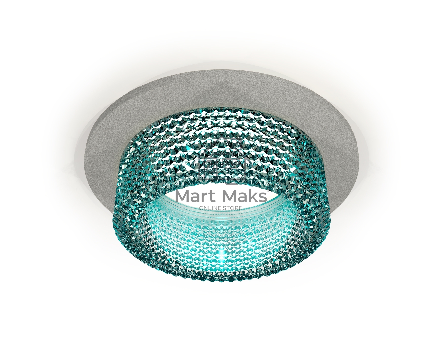 Комплект встраиваемого светильника Ambrella light XC6514043 SGR/BL серый песок/голубой MR16 GU5.3 (C6514, N6153)