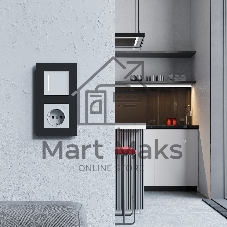 Рамка на 2 поста Slab (черный софт) W0022908