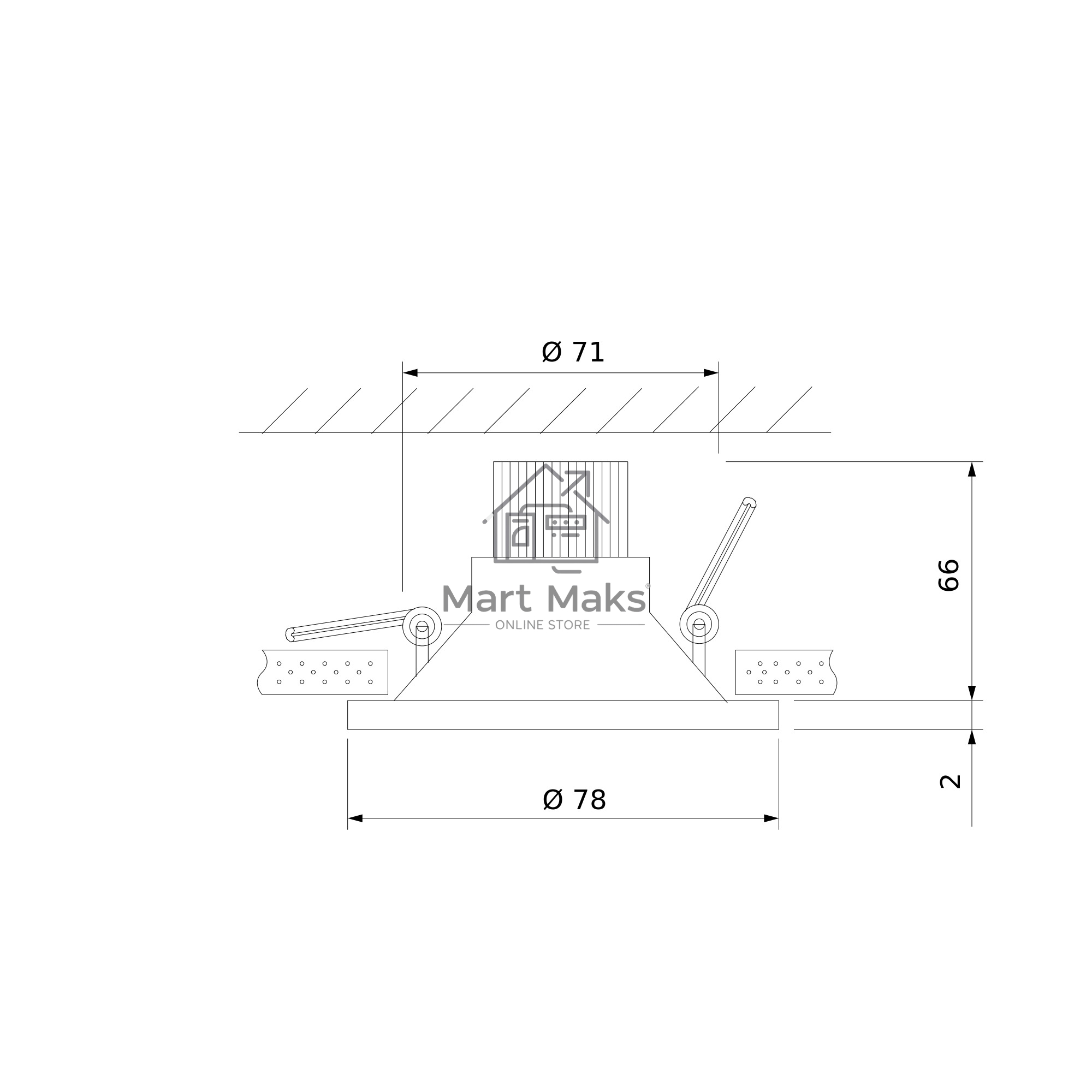 Светильник встраиваемый 7W 4200K BK черный 15266/LED