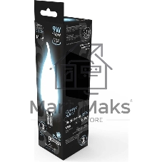 Лампа cветодиодная Filament Свеча на ветру 9W 610lm 4100К Е14 milky LED