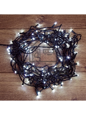 Гирлянда светодиодная универсальная Уличная 100 LED БЕЛЫЕ 10 метров с контроллером