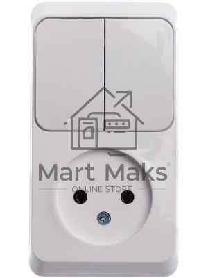 Блок ОП Этюд (1-м розетка без заземления + 2-кл. выкл.) бел. SchE BPA16-205B