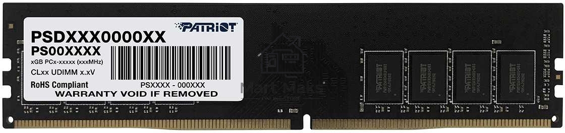 Оперативная память Patriot Signature, DDR4, 16GB (1x16 GB), 3200 MHz, CL22, DIMM