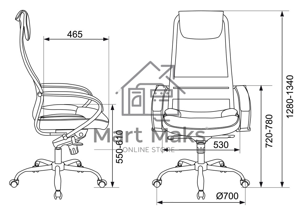 Кресло руководителя Бюрократ CH-609SL/BLACK TW-01 TW-11 черный, спинка сетка, искусст.кожа/ткань, крестовина хром