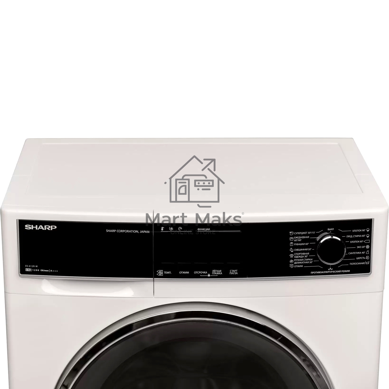 Стиральная машина Sharp ES612RW белый, загрузка фронтальная 6 кг, 1200 об/мин., класс: A+++