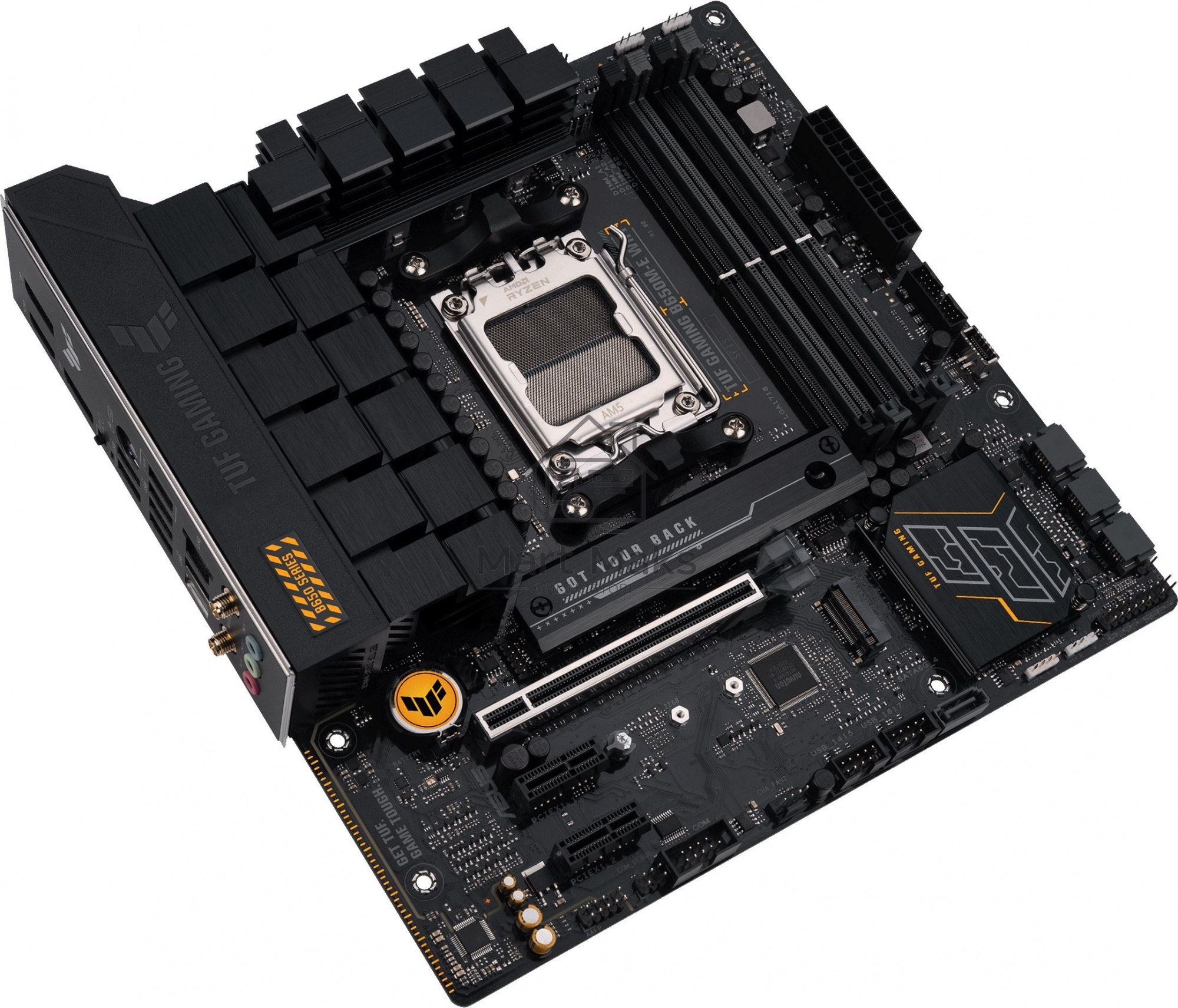Материнская плата ASUS TUF GAMING B650M-E WIFI, AM5, AMD B650, 4xDDR5, 4xSATA, 2xM.2, 1xPCI-E 4.0 x16, 2xPCI-E x1, 2xDP, 1xHDMI, 1x 2.5Gb LAN, 1xUSB-A 3.2 Gen 2, 2xUSB-A 3.2 Gen 1, 4xUSB 2.0, 1xUSB-C 3.2 Gen 2, 3x3.5 мм, 7.1, Micro-ATX