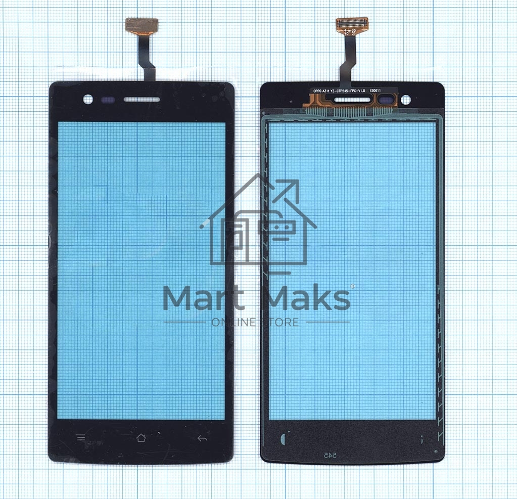 Сенсорное стекло (тачскрин) для OPPO Neo 5 (2015), черное