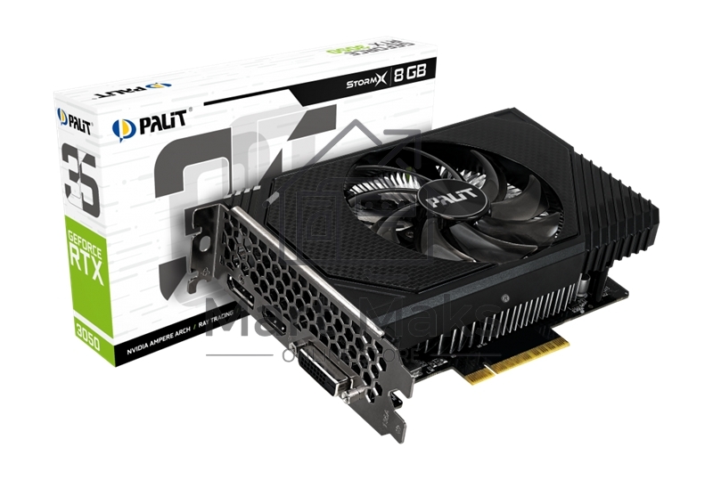 Видеокарта Palit PA-RTX3050 STORMX 8GB RTX 3050 8Gb 128bit GDDR6 1042/14000 DVIx1 HDMIx1 DPx1 HDCP Ret