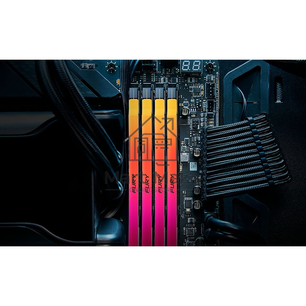 Оперативная память Kingston Fury Renegade, DDR5, 48GB (2x24GB), 7200MHz, CL38, DIMM, радиатор, RGB, серебристый/черный