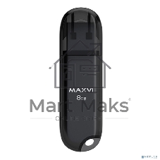 Флешка USB Maxvi P1 (FD8GBUSB20C10P1 black), 8Gb, USB 2.0, R/W 12/5, черный