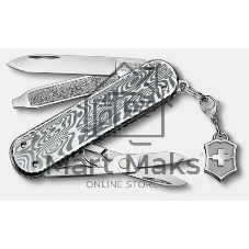 Нож перочинный Victorinox Classic Brilliant Carbon (0.6221.90) 58мм 5 функций черный/серебристый подар.коробка