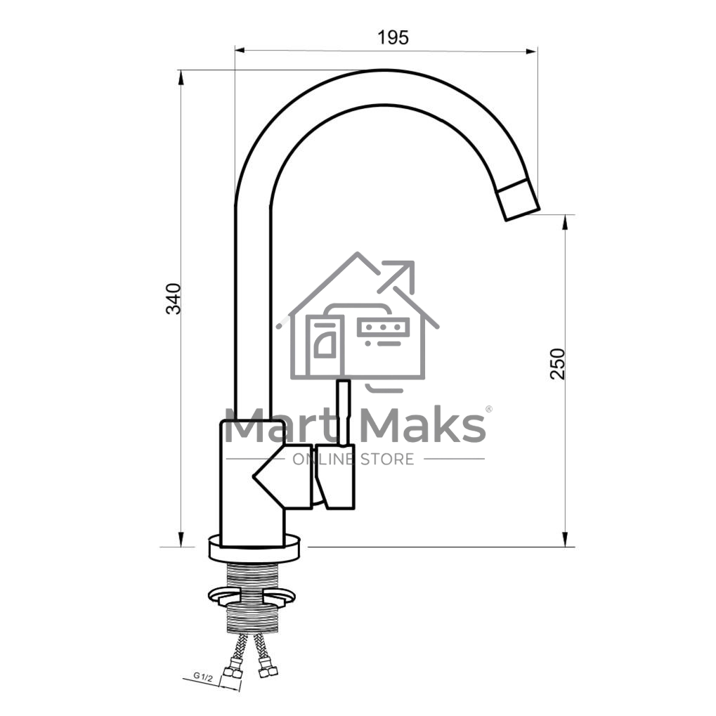 SUS124GY-017F Смеситель для кухни, ø35