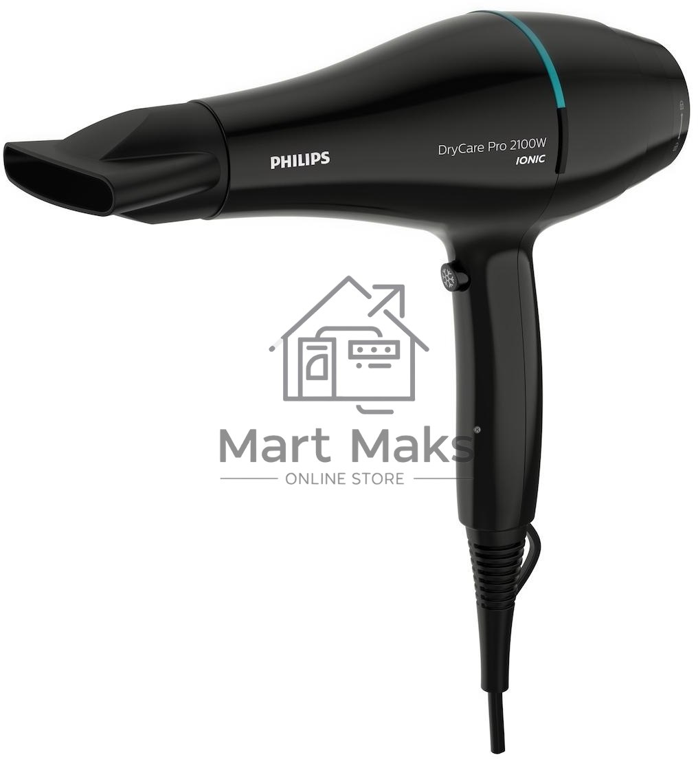 Фен Philips BHD272/00  2100 Вт, ионизация, 6 настроек температуры/скорости воздушного потока, насадка-концентратор 9 мм, холодный обдув, черный