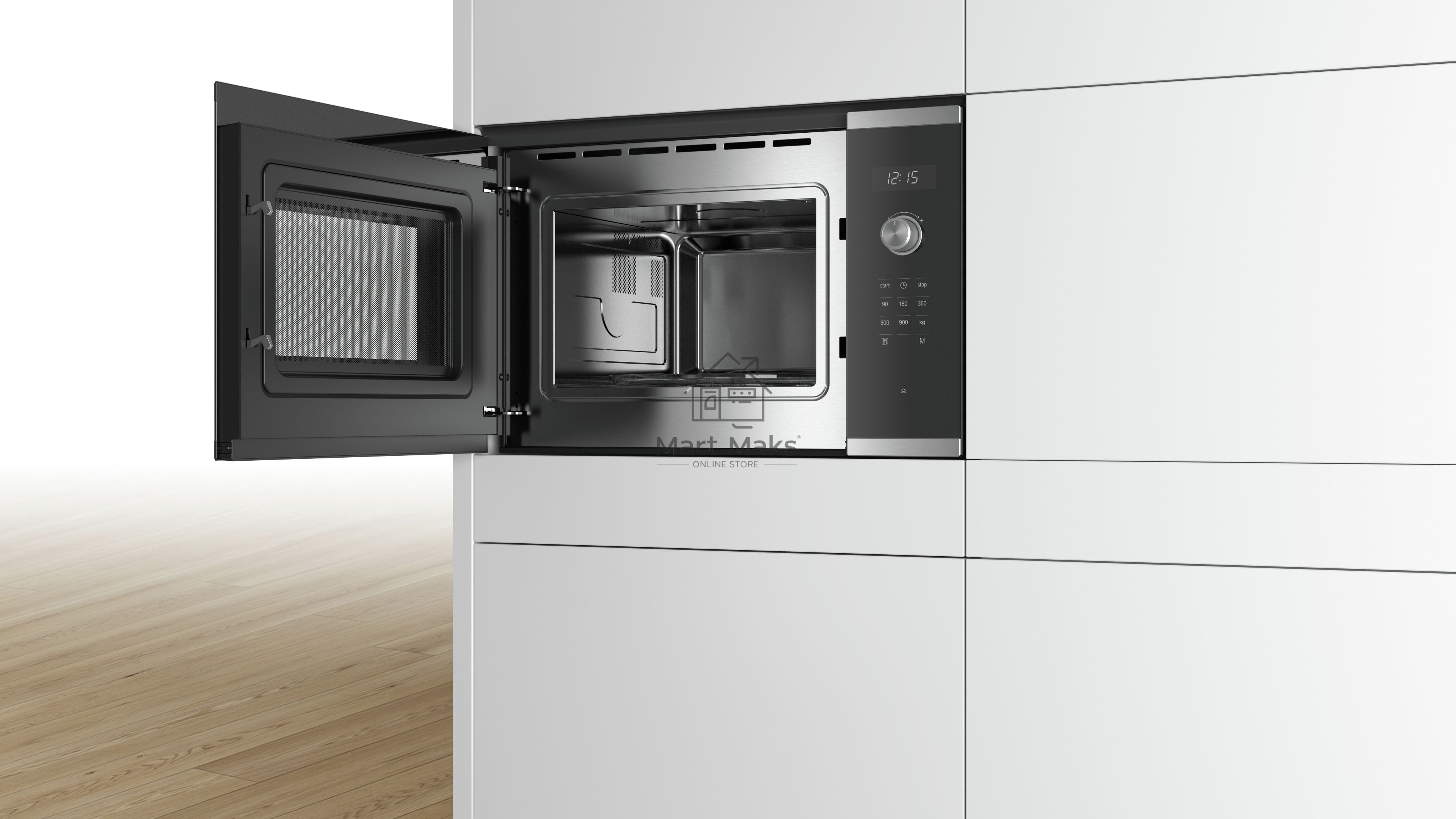 Микроволновая печь встраиваемая Bosch BFL554MS0 нержавеющая сталь/черный, 25 л, 900 Вт, переключатели - поворотный механизм/сенсор