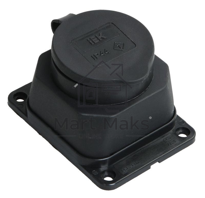 Розетка кабельная наружной установки IР44 16А 2Р+E каучук ОМЕГА IEK PKR11-016-2-K02