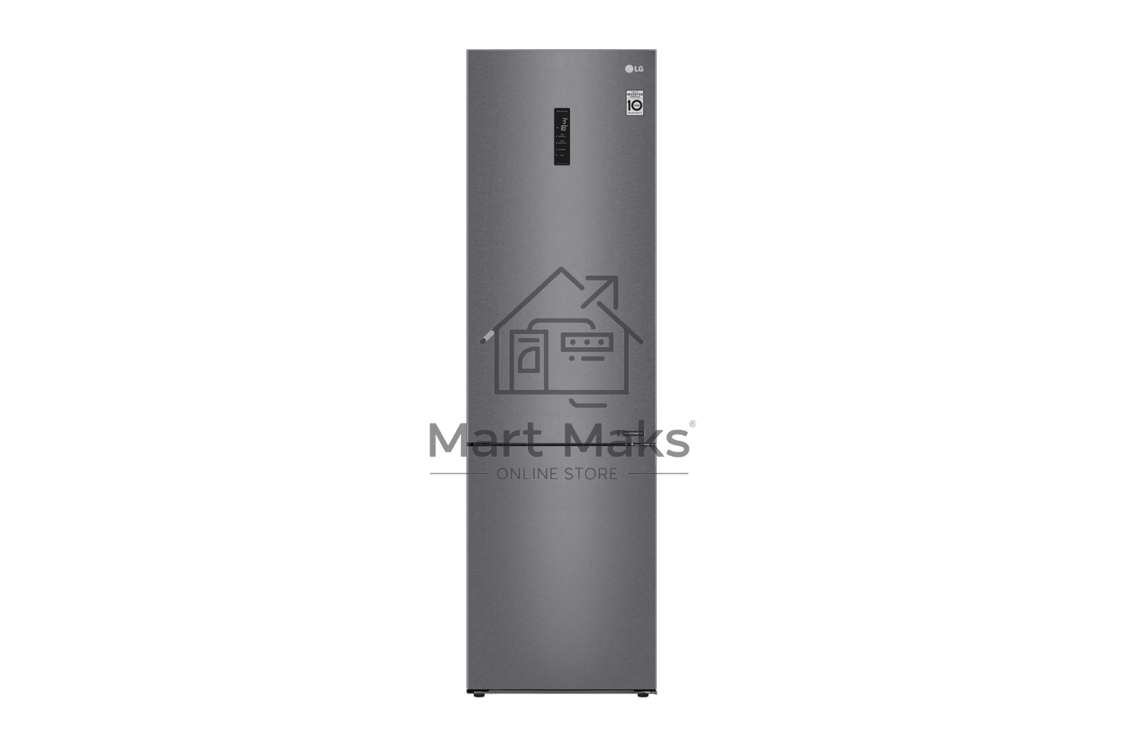 Холодильник LG GA-B509CLSL графитовый двухкамерный 277/107л морозилка снизу, No Frost