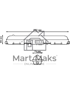 Светильник Gauss СПП-176 EVO 18W 1950lm 4000K 200-240V IP65 600*76*82мм ИК-сенс и соед в лин LED