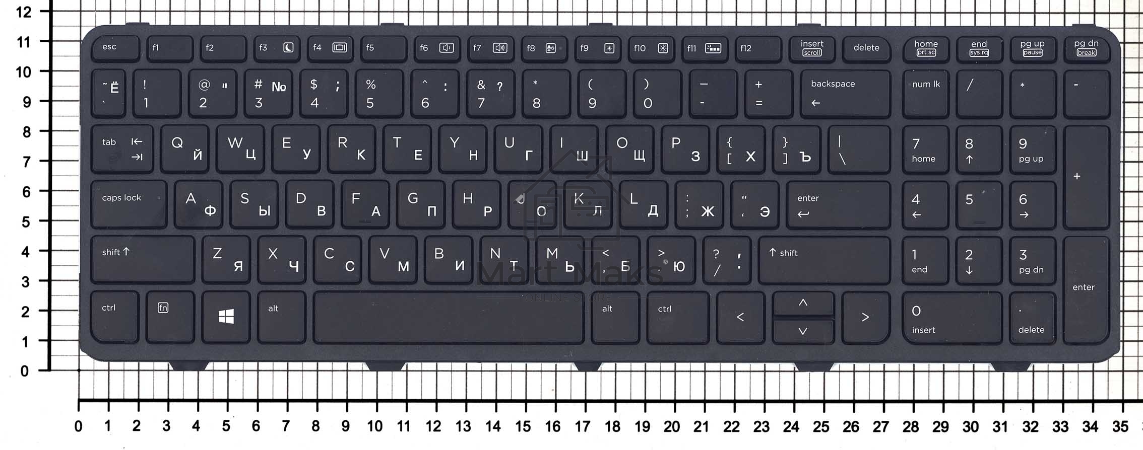 Клавиатура для ноутбука HP 450 G2 черная с рамкой с подсветкой