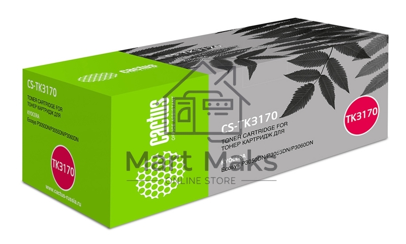 Картридж лазерный Cactus CS-TK3170 черный (15500 стр.) для Kyocera Ecosys P3050dn/P3055dn/P3060dn