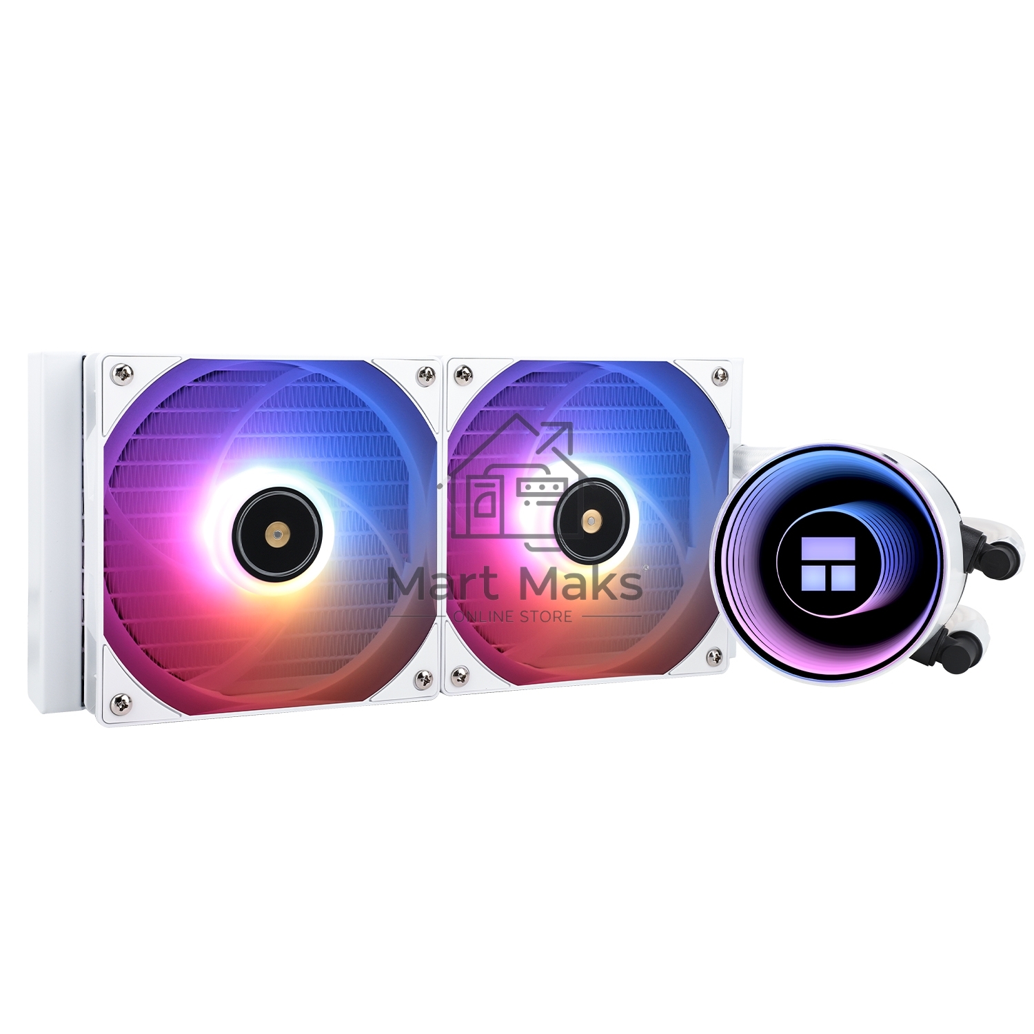 Водяное охлаждение для процессора Thermalright Frozen Notte 240 White ARGB V2 белый (240mm, ARGB/ Fans: 2x120mm, 72.37CFM, 27.7dBA, 2000RPM/ Pump height 54mm, 28dBA, 5300RPM, Rad thickness 27mm/ S: 1200, 1700, 1851, 2011, 2066, 115X, AM2, AM2+, AM3, AM3+,