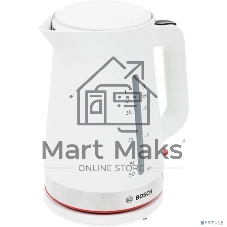 Электрочайник Bosch TWK4M221 белый, 1.7 л, 2400 Вт, скрытый нагревательный элемент