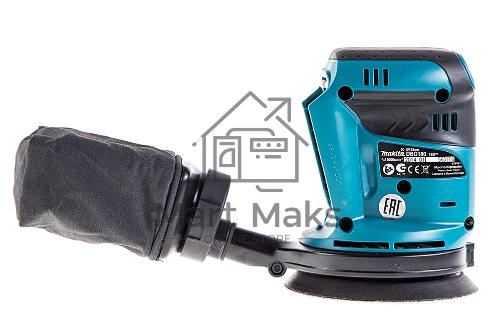 Машинка эксцентриковая MAKITA DBO180Z 18В LiIon ф125мм 7000/9500/11000об/мин ампл.2.8мм 1.7кг