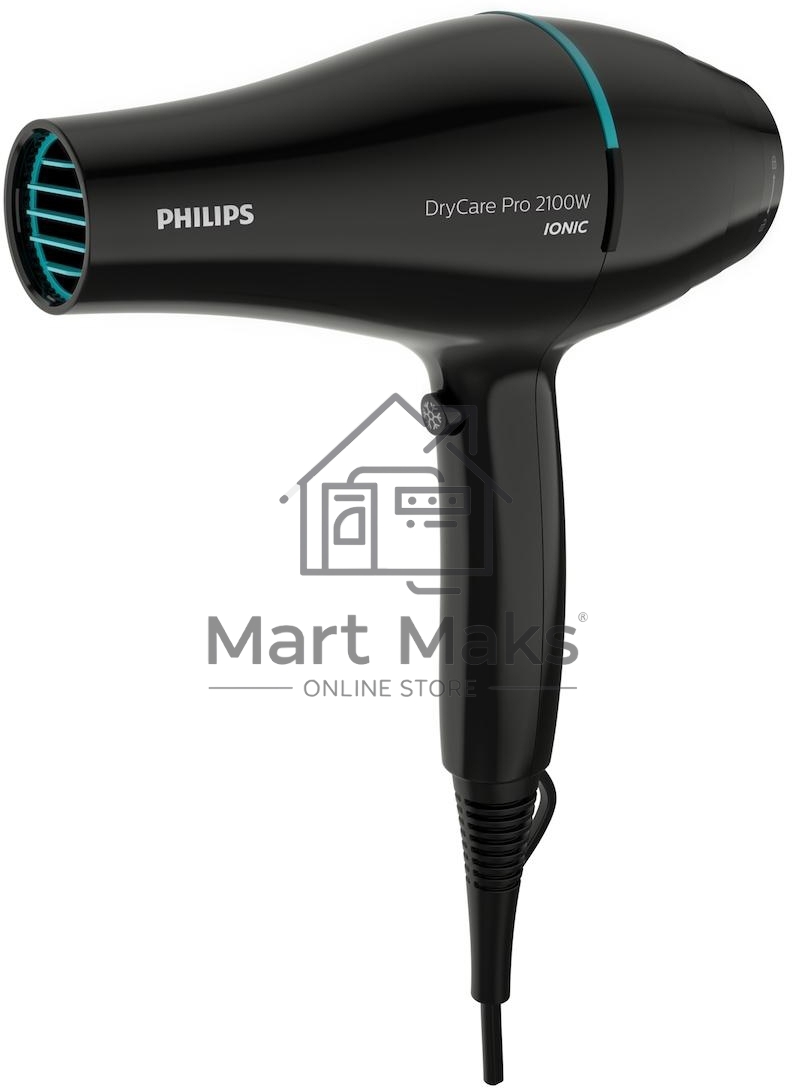 Фен Philips BHD272/00  2100 Вт, ионизация, 6 настроек температуры/скорости воздушного потока, насадка-концентратор 9 мм, холодный обдув, черный