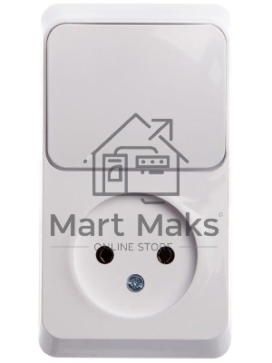 Блок ОП Этюд (1-м розетка без заземления + 1-кл. выкл.) бел. SchE BPA16-204B