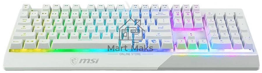 Клавиатура MSI Vigor GK30 белый USB Multimedia for gamer LED (подставка для запястий)