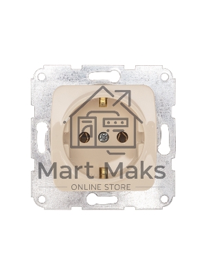 Розетка Kranz 1-ая DEA керамика с/з с/у 16А мех. бежевый (1/10/120)