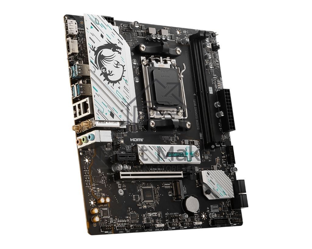 Материнская плата MSI B650M GAMING WIFI, AM5, AMD B650, 2xDDR5, 4xSATA, 2xM.2, 1xPCIe 4.0 x16, 1xPCIe 3.0 x1, 1xDP, 1xHDMI, 1x2.5Gb LAN, Wi-Fi 6E, Bluetooth 5.3, 1xUSB-C 5Gbps, 3xUSB-A 5Gbps, 2xUSB-A 2.0, 1xS/PDIF, 5x3.5 мм, 7.1, mATX