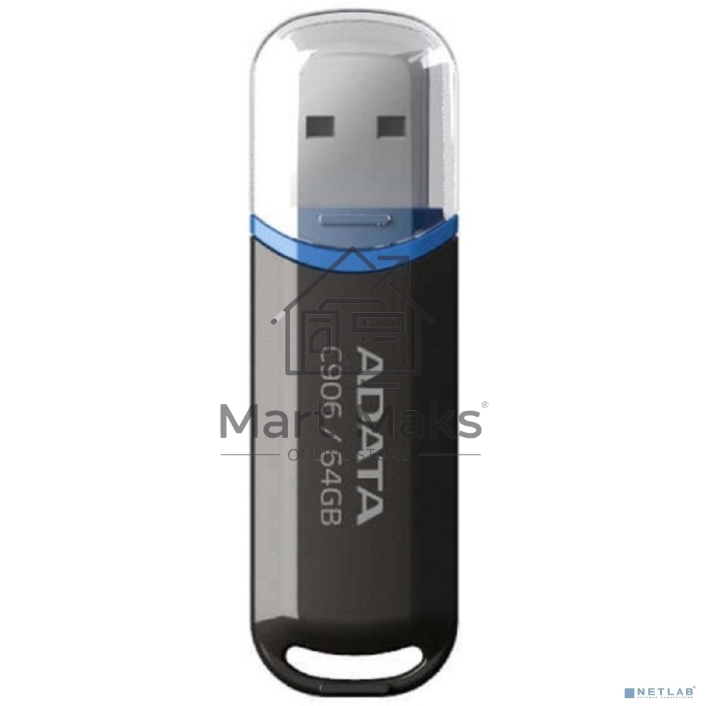 Флешка USB R/W ADATA R/W 64GB Classic C906, USB 2.0, черный