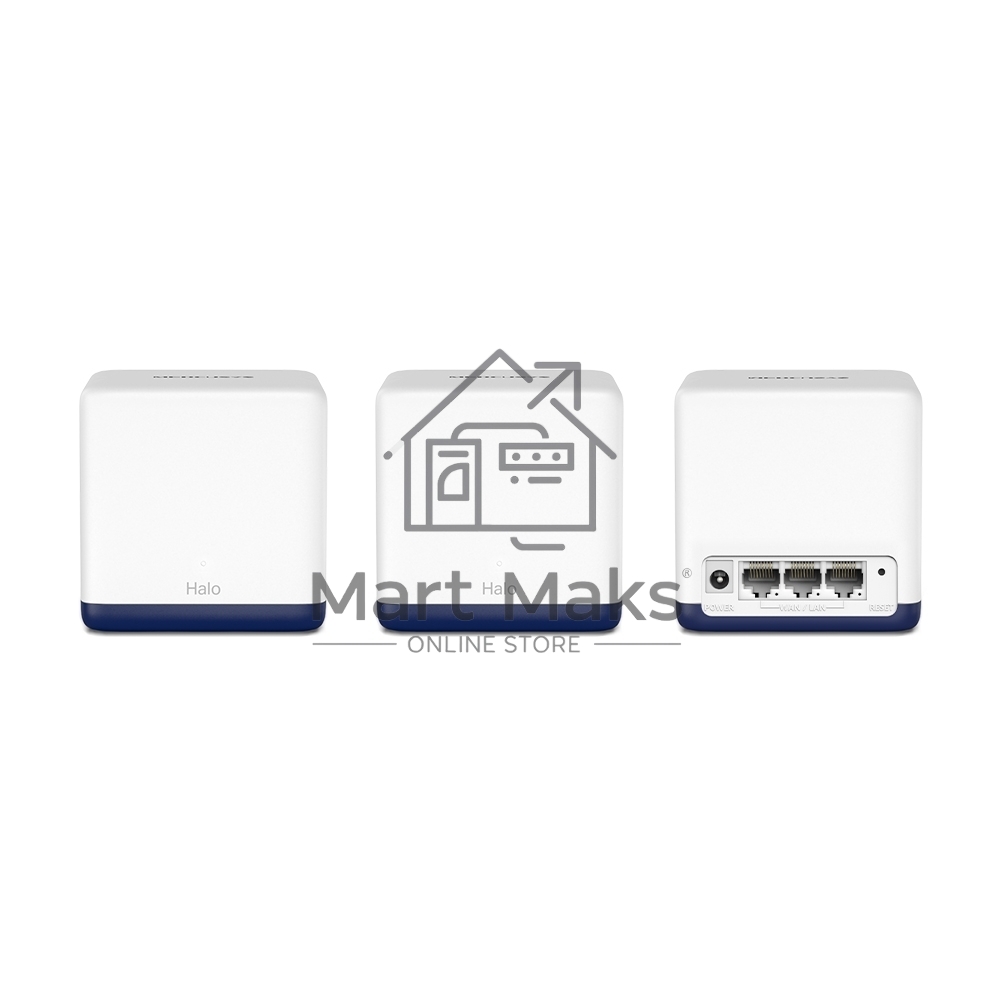 Система Mercusys MESH AC1900 Whole Home Mesh Wi-Fi System, 3× Internal Antennas, 3×GB ports (WAN/LAN) (2-pack)