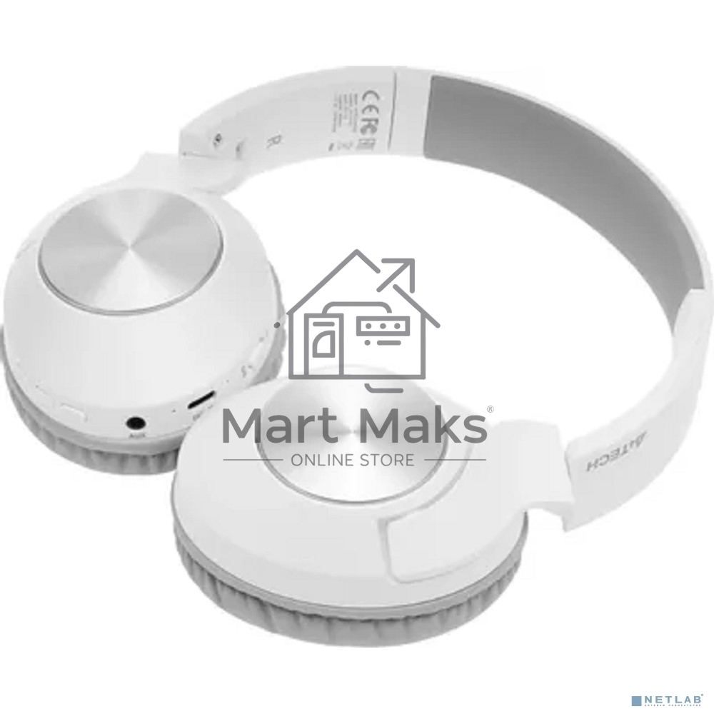 Наушники накладные A4Tech 2Drumtek BH300 белый/серый беспроводные bluetooth оголовье (BH300 GRAYISH WHITE)