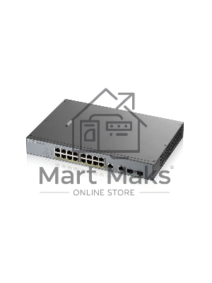 Коммутатор Zyxel GS1350-18HP, 16xGE PoE+, 2xCombo (SFP/RJ-45), бюджет PoE 250 Вт, дальность передачи питания до 250 м, автоперезагрузка PoE-портов, повышенная защита от перенапряжений и электростатических разряд