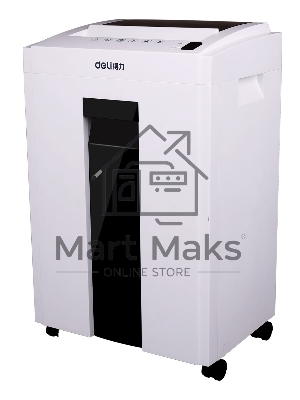 Шредер Deli 9953 белый (секр.P-5)/фрагменты/8лист./23лтр./скрепки/скобы/пл.карты/CD