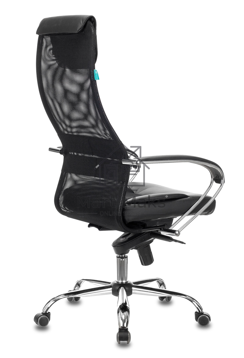 Кресло руководителя Бюрократ CH-609SL/BLACK TW-01 TW-11 черный, спинка сетка, искусст.кожа/ткань, крестовина хром