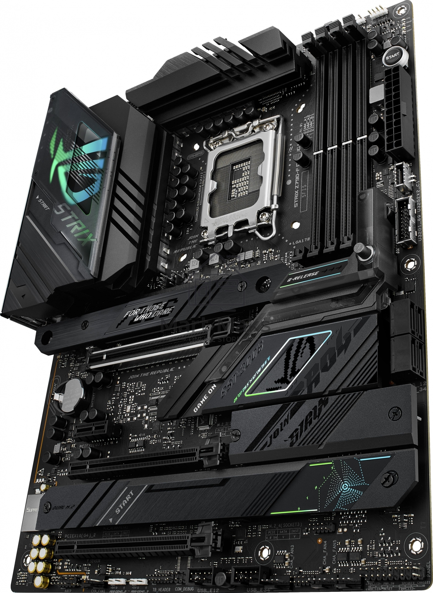 Материнская плата ASUS ROG STRIX Z790-F GAMING WIFI, LGA 1700, Intel Z790, 4xDDR5, 4xSATA, 4xM.2, 1xPCIe 5.0 x16, 2xPCIe 4.0 x4, 1xHDMI, 1xDP, 1x 2.5Gb LAN, 2xUSB-A 3.2 Gen 2, 4xUSB-A 3.2 Gen 1, 4xUSB-A 2.0, 5x3.5 мм, 7.1, Standard-ATX