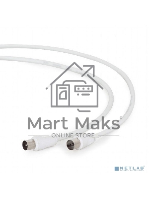 Кабель телевизионный Cablexpert CCV-515-W-3M, Coaxial M/F, белый, 3м