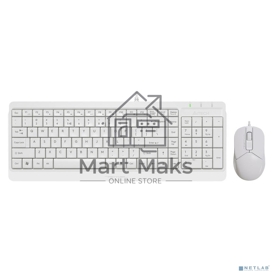 Клавиатура + мышь A4Tech Fstyler F1512 клав:белый мышь:белый USB