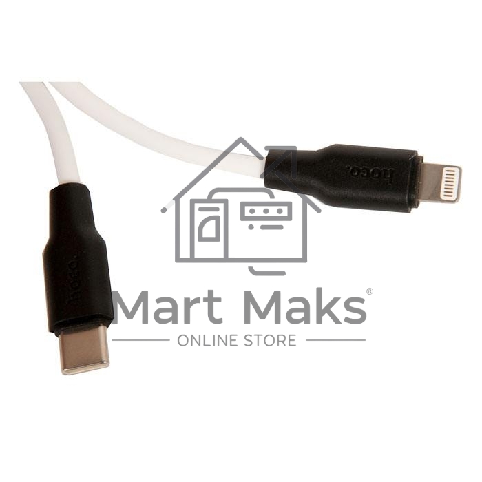 Кабель Type-C HOCO X21 Plus Silicone для Lightning, PD20, 3.0A, 1м, белый