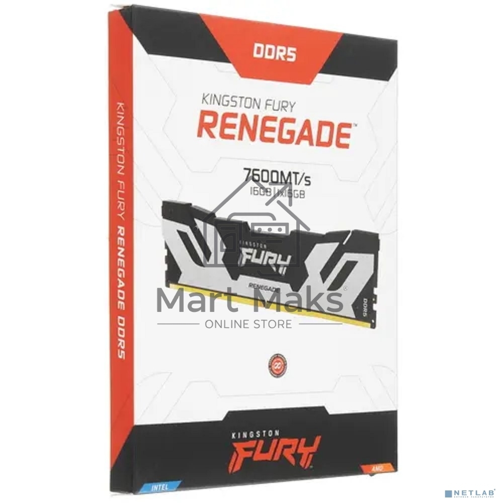 Оперативная память Kingston Fury Beast, DDR5, 16GB (1x16GB), 7600MHz, CL38, DIMM, с радиатором, черный